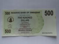 [B3822] Zimbabwe 500 dolarów 2006 r. UNC