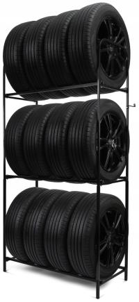 Stojak na opony DM stalowy malowany proszkowo na 12 opon nośność 300 kg