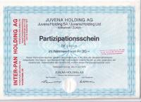 Szwajcaria Juvena Holding AG certyfikat uczestnictwa Zurych 20 franków 1970
