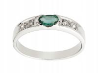 DIAMANTI белое золото с изумрудом и 4 бриллиантами