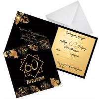 Приглашения на 60-й день рождения золотые листья элегантный черный Z11_27