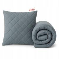 Zestaw kołdra szara 160x200 + poduszka 70x80 całoroczny ciepły puszysty