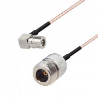 Pigtail QMA wtyk KĄTOWY / N gniazdo RG316 50cm