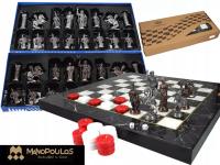 Szachy + Backgammon zestaw marmurowy