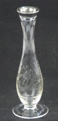 FLAKONIK SZKLANY OKUTY Ag 925 STERLING