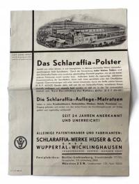 Katalog-folder reklamowy firmy Schlaraffia – Werke Huser&CO, 1934