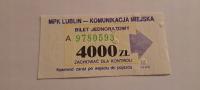 BILET MPK LUBLIN 4000zł (A)