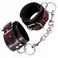 Эротические наручники БДСМ бондаж черная кожа на руках и ногах для пар