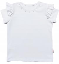 Элегантная блузка с жемчугом для девочки AIPI с коротким рукавом белая 134 RU