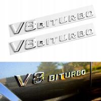 2szt Mercedes-benz V8 BITURBO emblemat znaczek