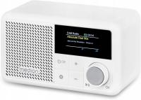 Małe radio przenośne cyfrowe LED DAB+ Bluetooth akumulatorowe białe
