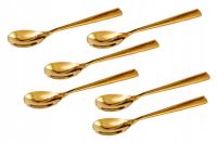 Złote łyżeczki do kawy i herbaty deserów komplet 6 sztuk eleganckie sztućce
