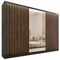 Раздвижной шкаф с зеркальными ламелями 280 см LOFT lefkas