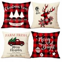 Poszewki świąteczne na poduszki poszewka na 45x45 4 szt bawełna dekoracyjna