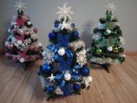 CHOINKA mała UBRANA z dekoracją GOTOWA 50 cm Z DEKORACJĄ i LAMPKAMI LED