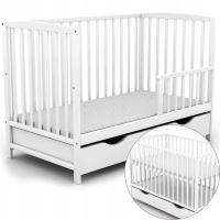 Белая Сосновая детская кроватка с ящиком Cross Barrier для варианта дивана / Arco