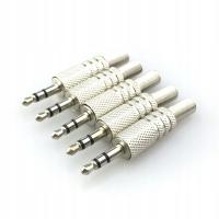 5pcs 1/8'' 3.5mm Male Plug Coaxial 3 Pole Male Audio Connector Solder Plug