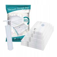 12x WORKI PRÓŻNIOWE na Ubrania Pościel z Pompką 4 Rozmiary Torba podróżna