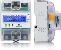 Licznik energii 3-fazowy DIN 5–100A 230/400V LCD