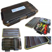 Коробка Феникс 35X21X8 см, резина, воблеры, блесны, челноки-PH-608