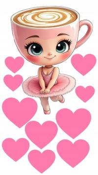 Naprasowanka Termo Naklejka na Odzież BALLERINA CAPPUCCINA V12