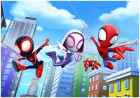 Naklejki na ścianę dla dzieci plakat Spidey i super kumple 100x70