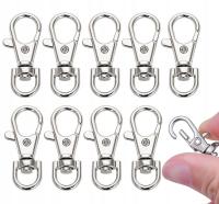 Маленькие металлические карабины 9 мм серебро 10 шт
