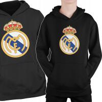 Bluza dziecięca z kapturem z nadrukiem Real Madryt czarna