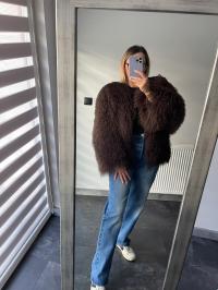 Futro z lamy Lama brąz 65cm