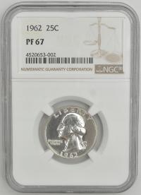 14.vv.USA, 1/4 DOLARA 1962 NGC PF67