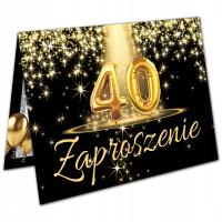 Приглашения на 40-й день рождения золотые воздушные шары плюс конверт