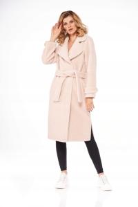 OCHNIK Długie wełniane futro w kolorze kremowym FUTDW-0019A-12(Z25)