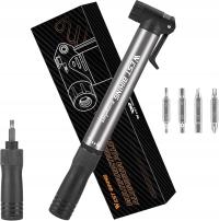 POMPKA ROWEROWA RĘCZNA UNIWERSALNA MINI 80 PSI 2w1 ZESTAW WKRĘTAKÓW