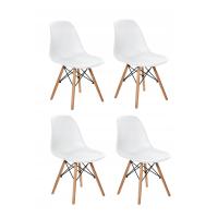 Cztery Krzesła W Stylu Skandynawskim Białe Nogi Bukowe Do Jadalni Salonu