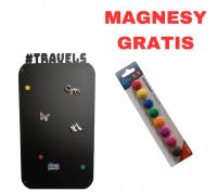 TABLICA NA MAGNESY Z PODRÓŻY 40 x 60 MAGNETYCZNA TRAWELS MAGNESY GRATIS