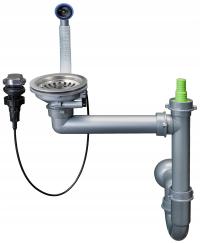 KOREK AUTOMATYCZNY Z ODPŁYWEM DO SYFONU SREBRNY PYRAMIS SPUST SYSTEM 1KOM