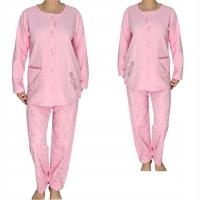 Piżama damska ocieplana rozpinana bawełna Rozmiar Ar-324 róż