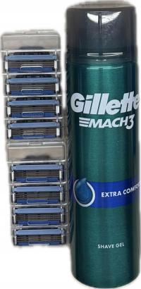 Gillette Mach3 Ostrza wymienne do maszynki 8 sztuk + Żel do golenia 200ml