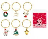 BRELOKI BRELOCZKI ŚWIĄTECZNE PREZENT PODZIĘKOWANIE ŚWIĘTA MIKOŁAJ 6SZT