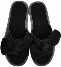 Lekkie Pantofle Damskie Wygodne Papcie KOKARDA Domowe Kapcie Odkryte *37*