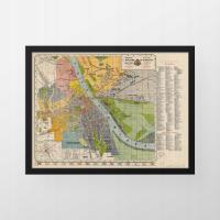 Старая карта План Варшавы - 1905 год - Касприкевич-50x40cm