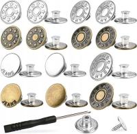 Zestaw 24 guzików do naprawy jeansów i spodni ze śrubokrętem