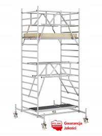 Rusztowanie aluminiowe jezdne 1,5 x 1,9m wys. rob. 5,3M AKSO Pro S