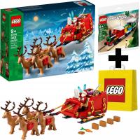 LEGO Sanie Świętego Mikołaja 40499 + Torba LEGO + Świąteczny pociąg 30584