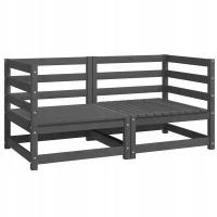 Sofa narożna ogrodowa modułowa z litego drewna sosnowego, szara, 70x70x67 c
