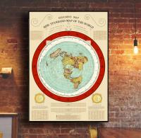 Плоская Земля карта мира Глисон 1892 г.