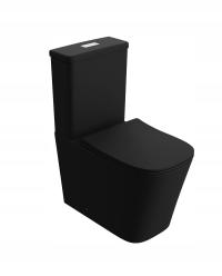 Kompakt WC czarny stojąca + deska wolnoopadająca