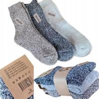 3x WEŁNIANE SKARPETY SUPER GRUBE damskie 95% WEŁNA TERMO skarpetki