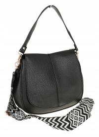 Torebka Damska kuferek listonoszka pojemna na ramię mała HJ88315 Czarna