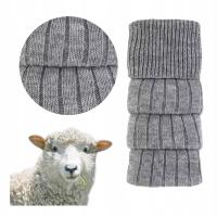 Getry Damskie na Nogi Wełna Ocieplacze na Łydki Ciepłe Cerber SZARY